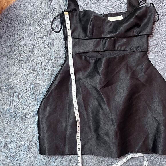Lane JT Black Structured Mini Dress L Halter Cutout Bustier Style - Picture 5 of 5